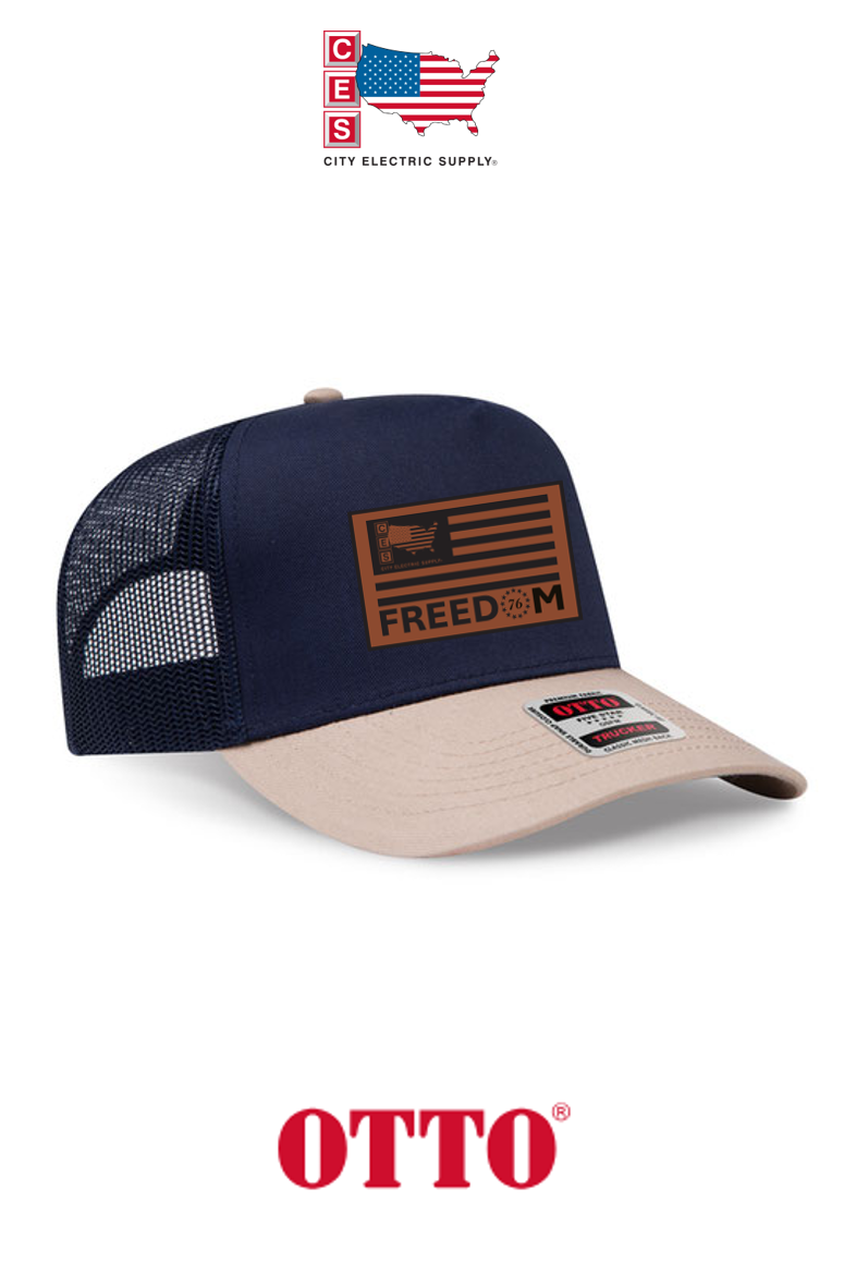 OTTO CAP® 5 Panel Mid Profile Mesh Back Trucker Hat - America 250