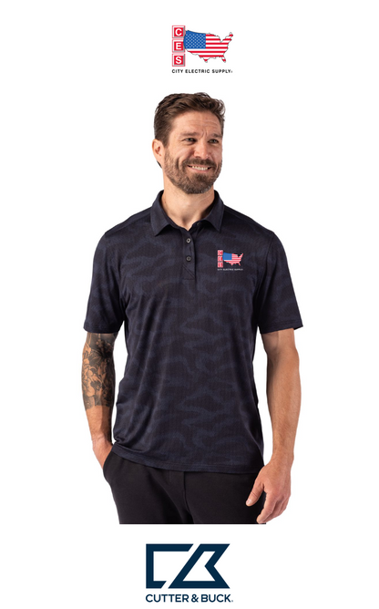 Cutter & Buck Coastline Recycled Double Peached Camo Print Mens Polo