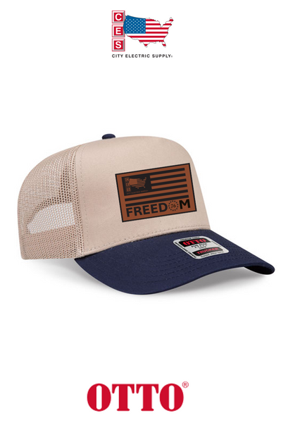 OTTO CAP® 5 Panel Mid Profile Mesh Back Trucker Hat - America 250