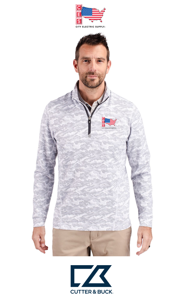 Cutter & Buck Traverse Recycled Smooth Stretch Mens Camo Quarter Zip Pullover
