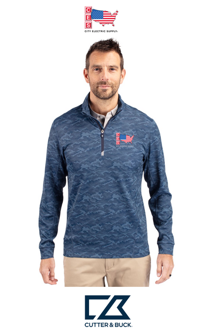 Cutter & Buck Traverse Recycled Smooth Stretch Mens Camo Quarter Zip Pullover