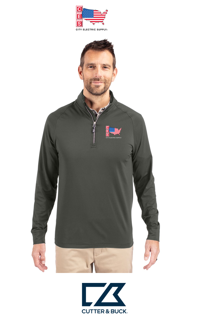 Cutter & Buck Adapt Recycled Soft Knit Stretch Mens Quarter Zip Pullover
