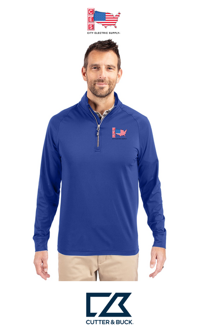 Cutter & Buck Adapt Recycled Soft Knit Stretch Mens Quarter Zip Pullover
