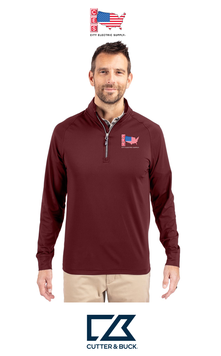 Cutter & Buck Adapt Recycled Soft Knit Stretch Mens Quarter Zip Pullover