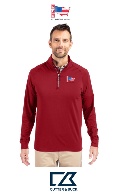 Cutter & Buck Adapt Recycled Soft Knit Stretch Mens Quarter Zip Pullover