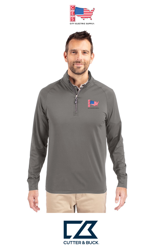 Cutter & Buck Adapt Recycled Soft Knit Stretch Mens Quarter Zip Pullover