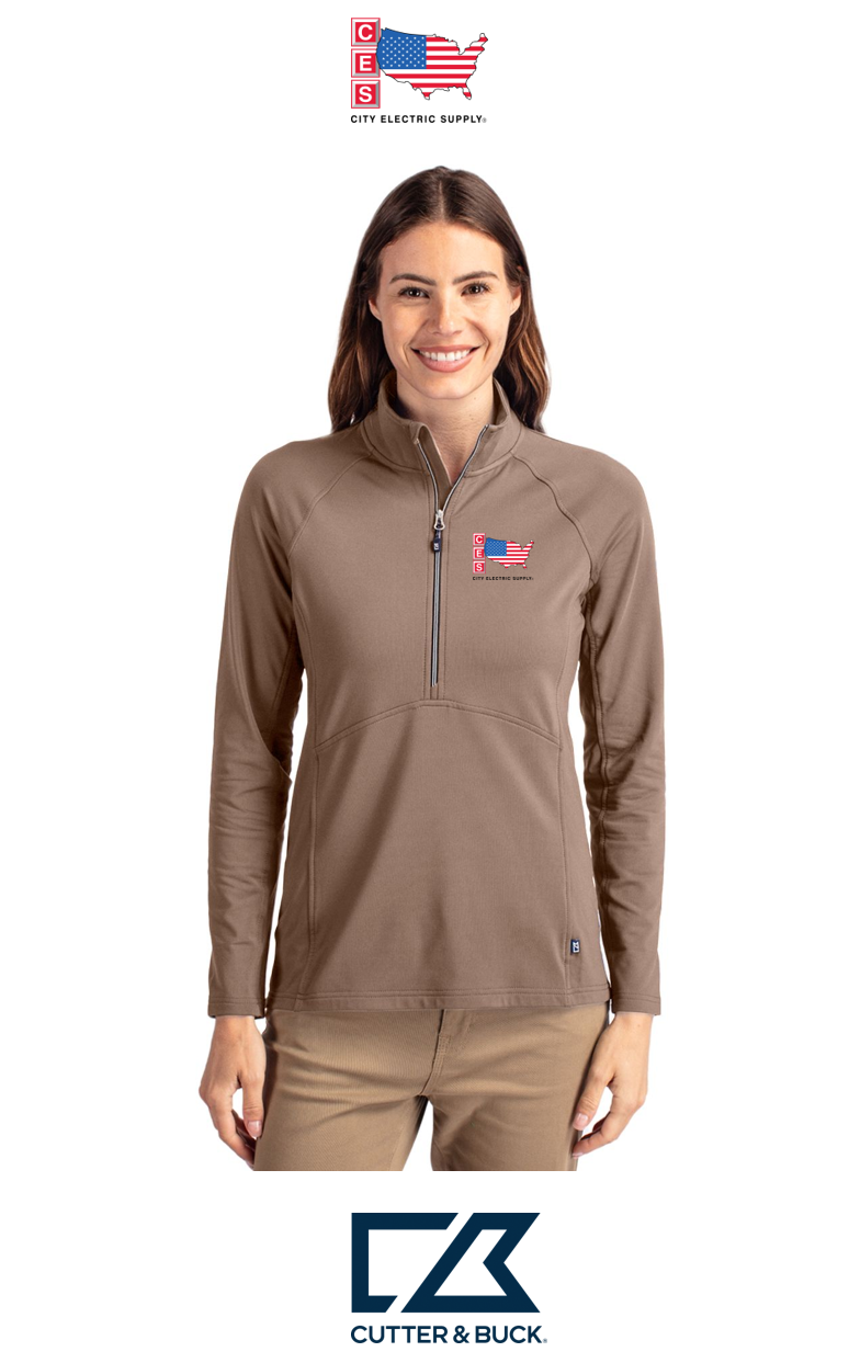 Cutter & Buck Adapt Recycled Soft Knit Stretch Womens Half Zip Pullover