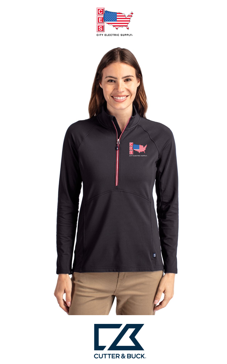 Cutter & Buck Adapt Recycled Soft Knit Stretch Womens Half Zip Pullover