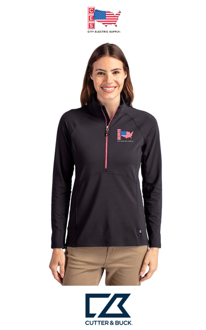 Cutter & Buck Adapt Recycled Soft Knit Stretch Womens Half Zip Pullover