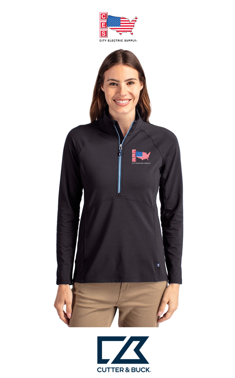 Cutter & Buck Adapt Recycled Soft Knit Stretch Womens Half Zip Pullover
