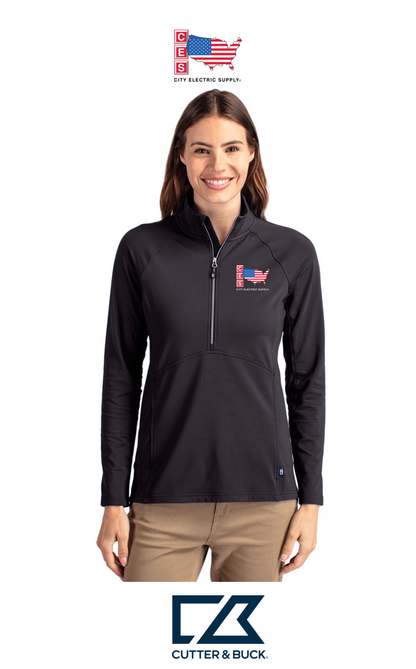Cutter & Buck Adapt Recycled Soft Knit Stretch Womens Half Zip Pullover