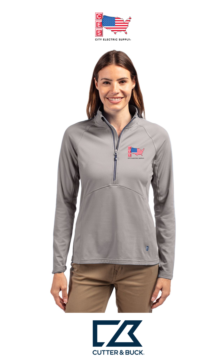 Cutter & Buck Adapt Recycled Soft Knit Stretch Womens Half Zip Pullover