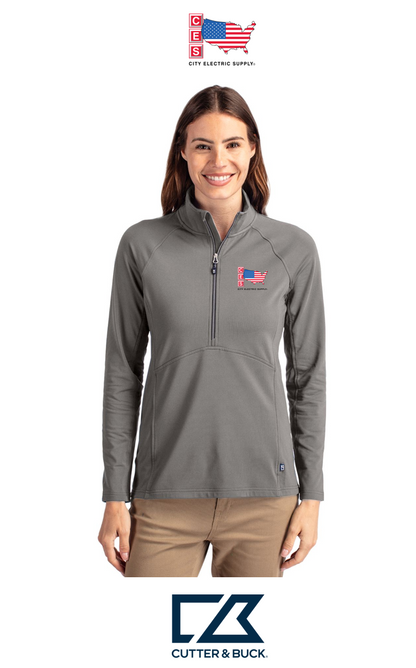 Cutter & Buck Adapt Recycled Soft Knit Stretch Womens Half Zip Pullover