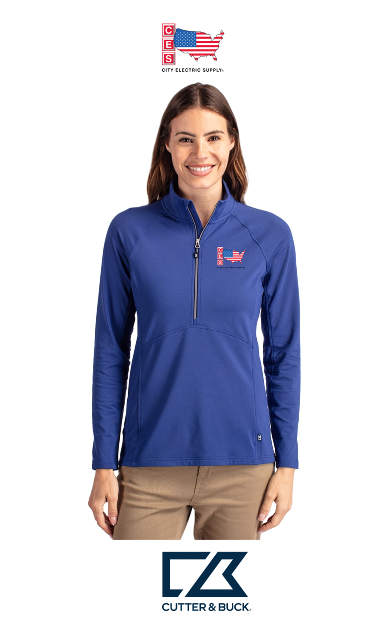 Cutter & Buck Adapt Recycled Soft Knit Stretch Womens Half Zip Pullover