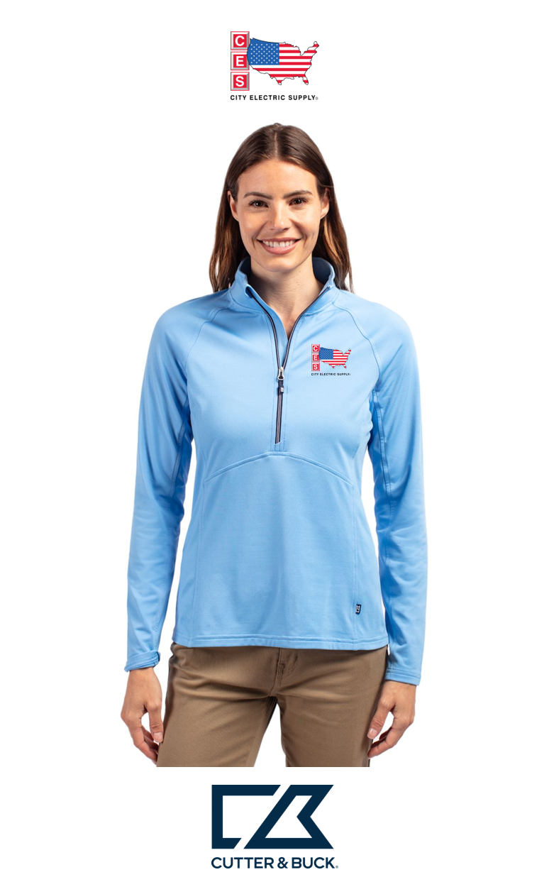 Cutter & Buck Adapt Recycled Soft Knit Stretch Womens Half Zip Pullover