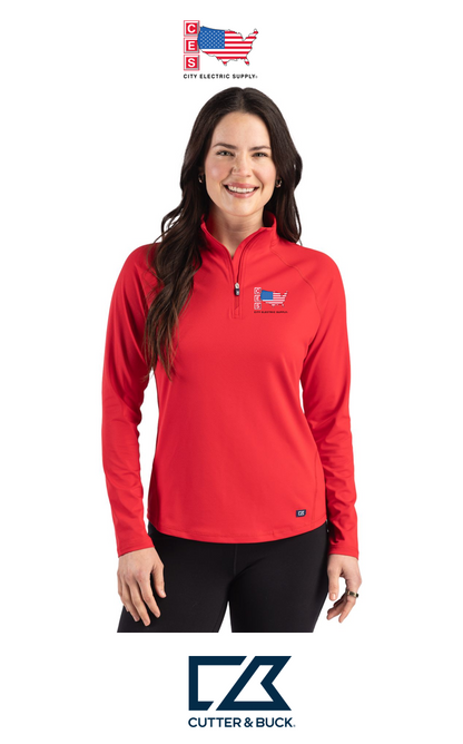 Cutter & Buck Prospect Recycled Featherlight Stretch Womens Quarter Zip