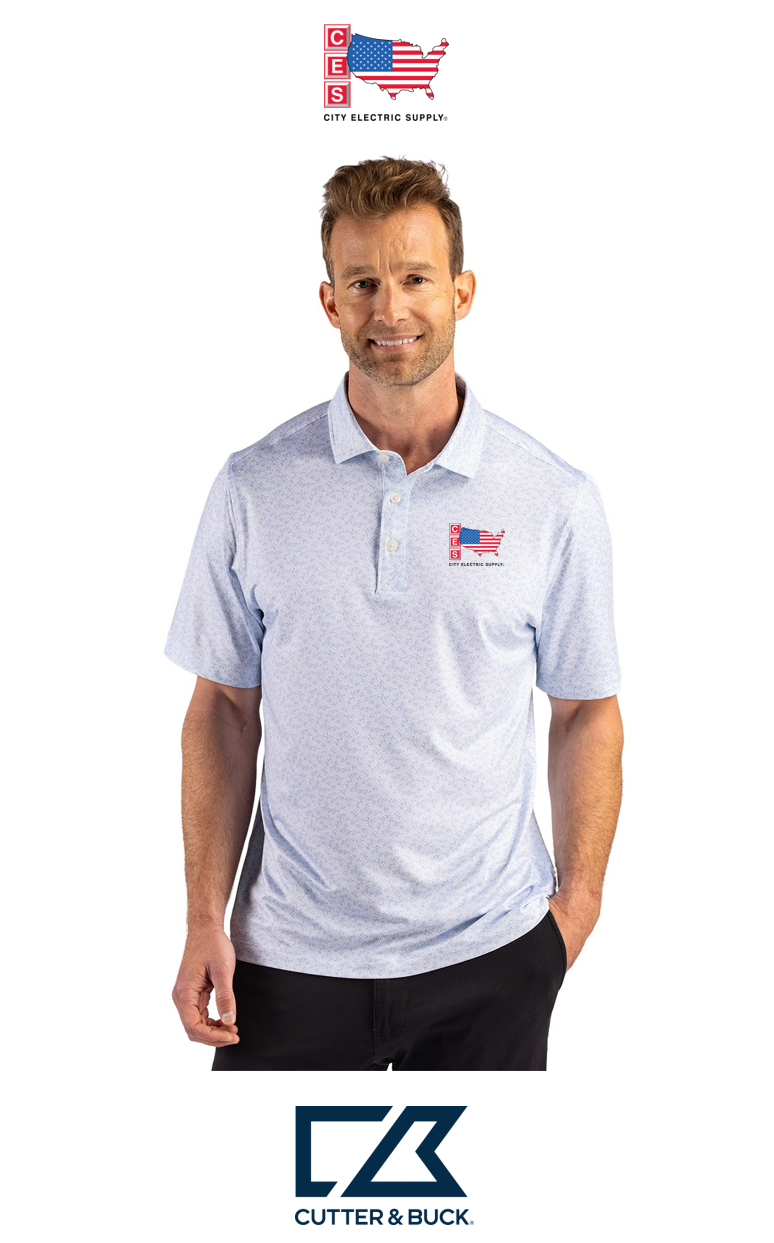 Cutter & Buck Pike Recycled Fern Print Mens Polo