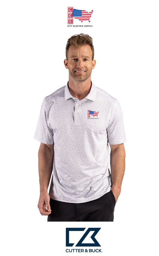 Cutter & Buck Pike Recycled Fern Print Mens Polo