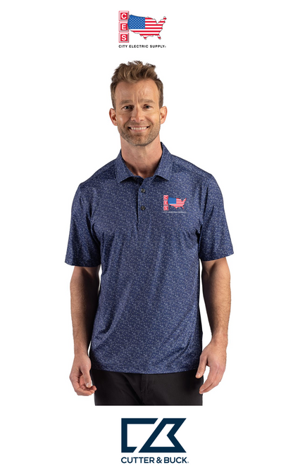 Cutter & Buck Pike Recycled Fern Print Mens Polo