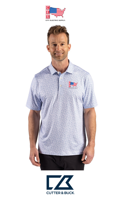 Cutter & Buck Pike Recycled Fern Print Mens Polo
