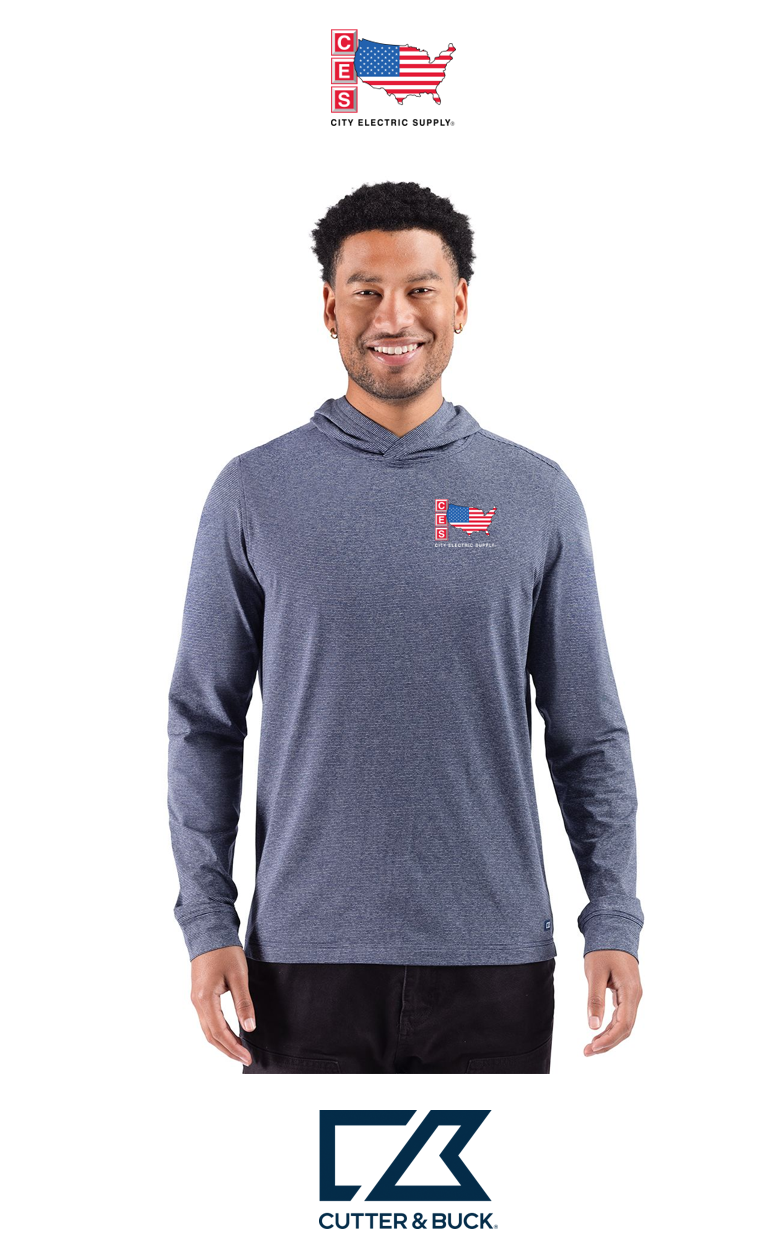 Cutter & Buck Adapt Recycled Soft Knit Stripe Mens Hooded Pullover
