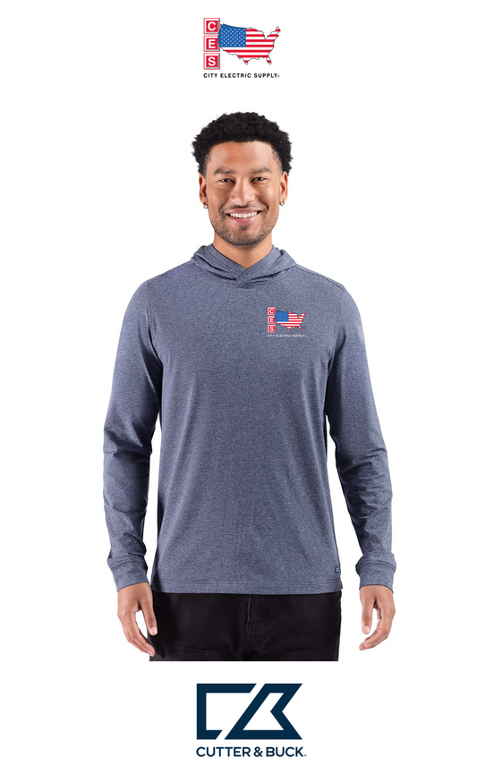 Cutter & Buck Adapt Recycled Soft Knit Stripe Mens Hooded Pullover