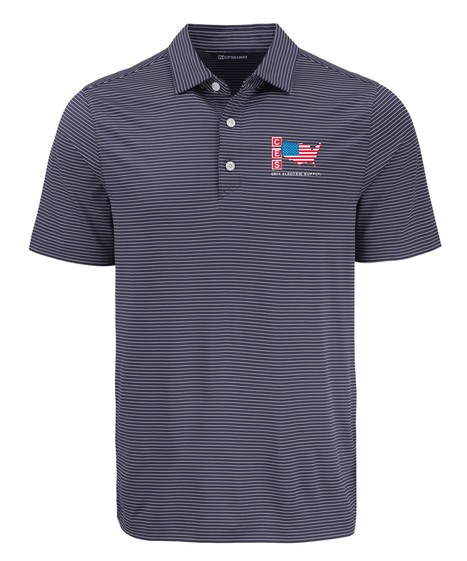 Cutter & Buck Forge Eco Fine Line Stripe Stretch Recycled Mens Polo
