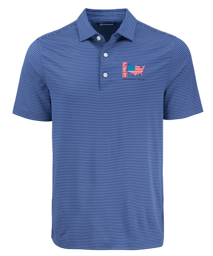 Cutter & Buck Forge Eco Fine Line Stripe Stretch Recycled Mens Polo