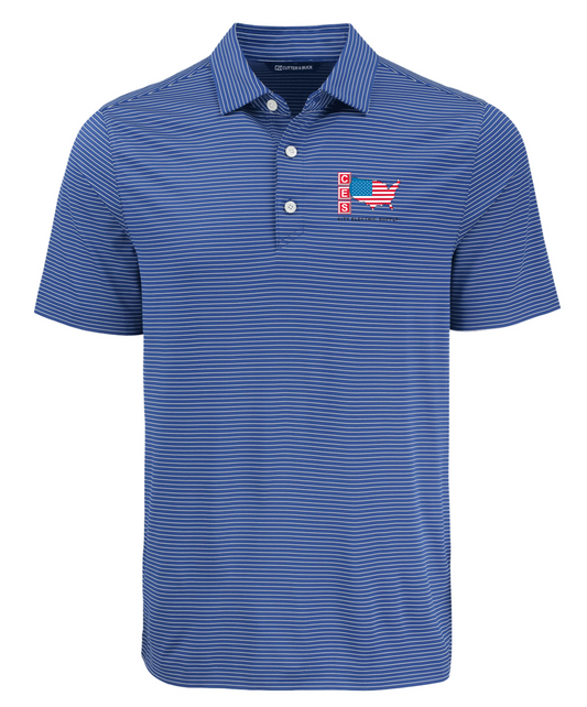 Cutter & Buck Forge Eco Fine Line Stripe Stretch Recycled Mens Polo