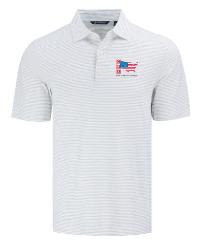 Cutter & Buck Forge Eco Fine Line Stripe Stretch Recycled Mens Polo