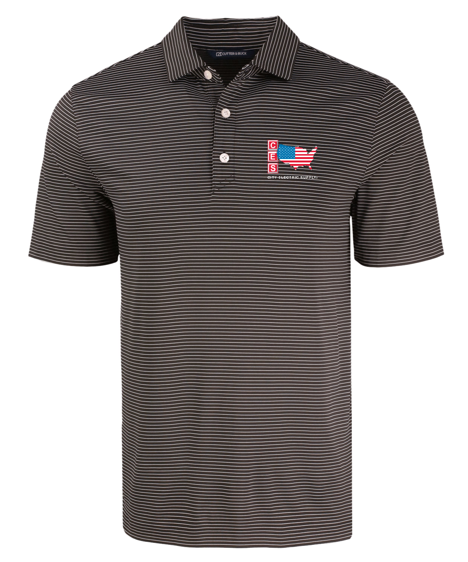 Cutter & Buck Forge Eco Fine Line Stripe Stretch Recycled Mens Polo
