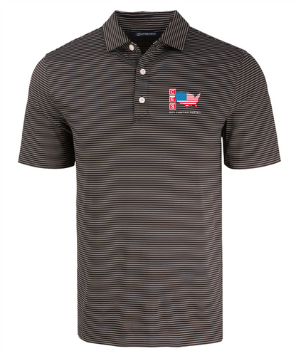 Cutter & Buck Forge Eco Fine Line Stripe Stretch Recycled Mens Polo