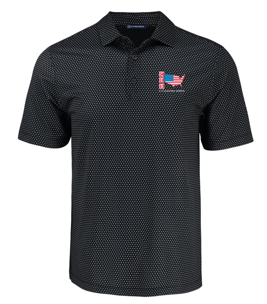 Cutter & Buck Pike Eco Shadow Check Print Recycled Mens Polo