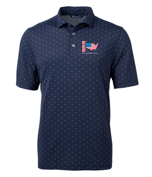 Cutter & Buck Virtue Eco Pique Tile Print Recycled Mens Polo