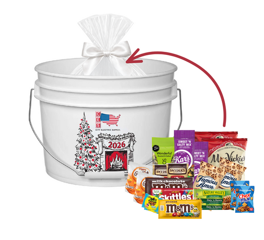 Christmas Bucket (3 Gal.) with 20 ct. assorted Snacks and Candy